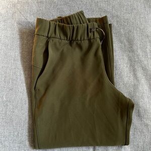 Lululemon On The Fly Woven Pants Adjustable Cord & Side Pockets Green Women's 8